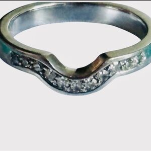 Stunning Women’s Platinum Ring with Real/Natural Diamonds Size 3.5